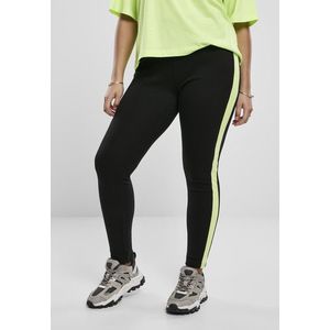 Urban Classics Ladies Neon Side Stripe Leggings black/electriclime - S vyobraziť