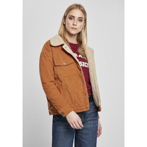 Urban Classics Ladies Oversize Sherpa Corduroy Jacket toffee/beige - L vyobraziť