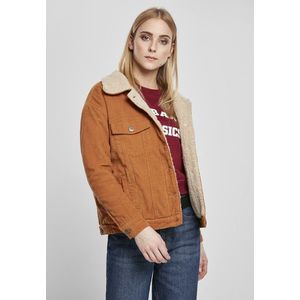 Urban Classics Ladies Oversize Sherpa Corduroy Jacket toffee/beige - XL vyobraziť