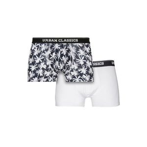 Urban Classics Men Boxer Shorts Double Pack palm aop+white - S vyobraziť