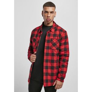 Urban Classics Padded Check Flannel Shirt black/red - XXL vyobraziť
