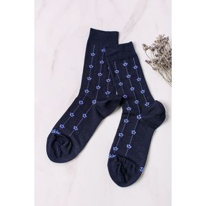 Tmavomodré kvetované ponožky Modrotlač Zábudky vyobraziť