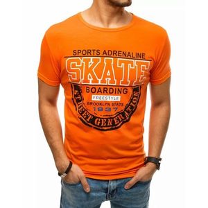 Tričko v pomarančovej farbe s potlačou SKATE vyobraziť