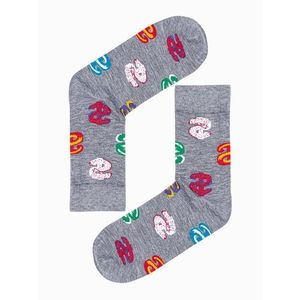 Veselé pánske ponožky v šedej farbe U135 vyobraziť