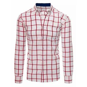 Biela košeľa s červeným vzorom vyobraziť