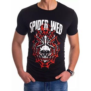 Čierne tričko s potlačou Spider Web vyobraziť