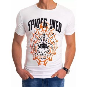 Biele tričko s potlačou Spider Web vyobraziť