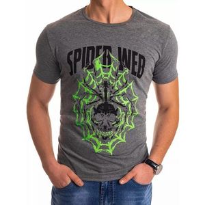 Tmavošedé tričko s potlačou Spider Web vyobraziť