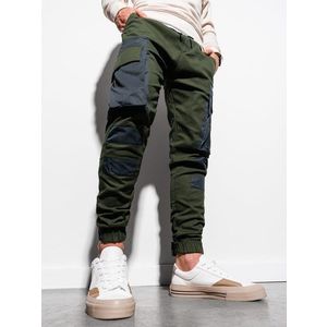 Štýlové khaki joggery P998 vyobraziť