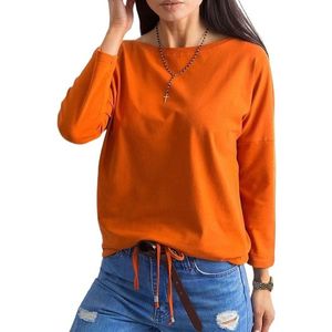 Dámske oranžové tričko na utiahnutie v páse vyobraziť