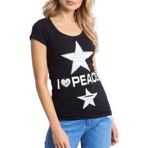 čierne dámske tričko s hviezdou a nápisom vyobraziť