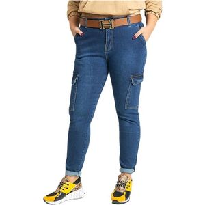 Dámske jednoduché džínsy s vreckami "plus size" vyobraziť
