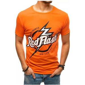 Oranžové pánske tričko s potlačou vyobraziť