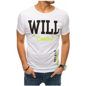 Biele pánske tričko s nápisom will vyobraziť