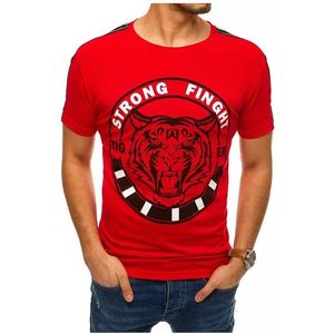 červené tričko s potlačou tigra vyobraziť