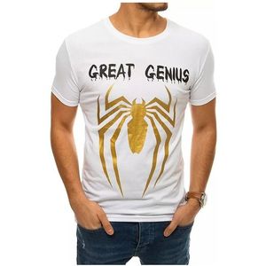 Biele pánske tričko s potlačou pavúka vyobraziť
