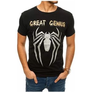 čierne pánske tričko s potlačou pavúka vyobraziť