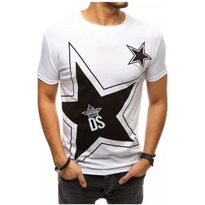 Biele pánske tričko s potlačou hviezd vyobraziť