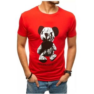 červené pánske tričko s potlačou medvedíka vyobraziť