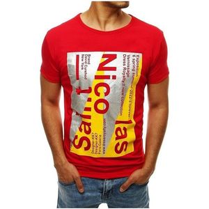 červené pánske tričko s potlačou vyobraziť
