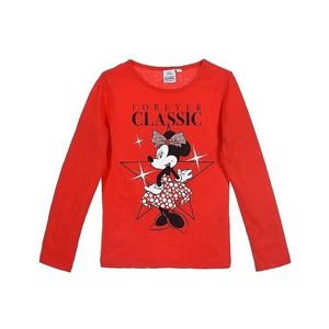 Minnie mouse červené dievčenské tričko s dlhým rukávom vyobraziť