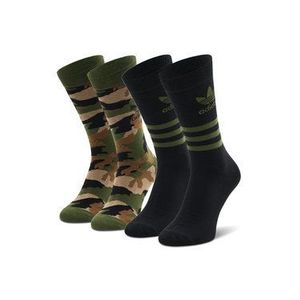 adidas Súprava 2 párov vysokých ponožiek unisex Camo Crew Sock GN3092 Zelená vyobraziť