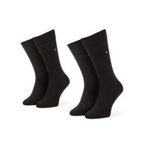 Tommy Hilfiger Súprava 2 párov vysokých pánskych ponožiek 371111 Čierna vyobraziť