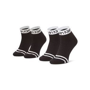 Calvin Klein Súprava 2 párov vysokých dámskych ponožiek 100001800 Čierna vyobraziť
