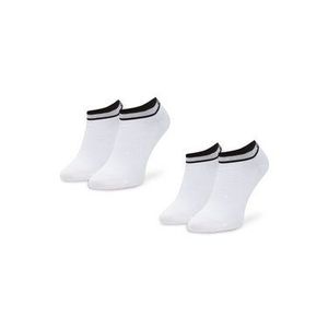 Calvin Klein Súprava 2 párov kotníkových ponožiek dámskych 100001900 Biela vyobraziť