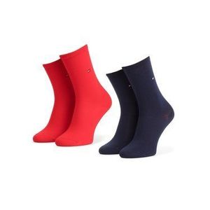 Tommy Hilfiger Súprava 2 párov vysokých dámskych ponožiek 371221 Červená vyobraziť