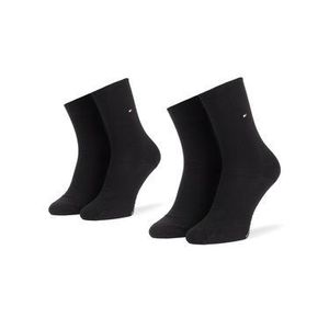 Tommy Hilfiger Súprava 2 párov vysokých pánskych ponožiek 371221 r. 39/42r Čierna vyobraziť