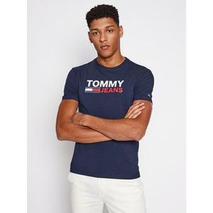 Tommy Jeans Tričko Corp Tmavomodrá Regular Fit vyobraziť