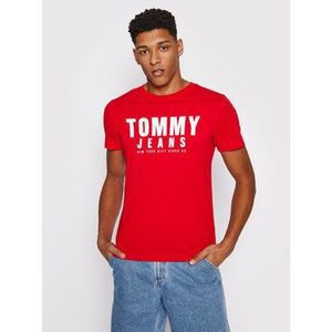Tommy Jeans Tričko DM0DM10243 Červená Regular Fit vyobraziť