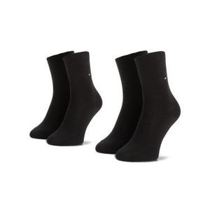 Tommy Hilfiger Súprava 2 párov vysokých dámskych ponožiek 371221 Čierna vyobraziť