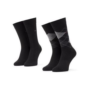 Tommy Hilfiger Súprava 2 párov vysokých pánskych ponožiek 100001495 Čierna vyobraziť