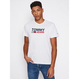 Tommy Jeans Tričko DM0DM10214 Sivá Regular Fit vyobraziť