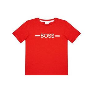 Boss Tričko J25G97 S Červená Regular Fit vyobraziť