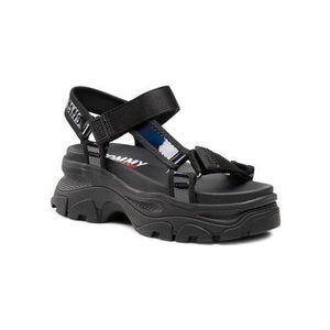 Tommy Jeans Sandále Iridescent Hybrid Sandal EN0EN01311 Čierna vyobraziť