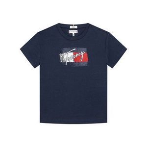 Tommy Hilfiger Tričko Flag Print KG0KG05909 M Tmavomodrá Regular Fit vyobraziť