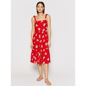 Banana Moon Letné šaty Lou Sunnysided JSG19 Červená Regular Fit vyobraziť