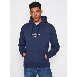 Tommy Jeans Mikina Tjm Timeless Tommy Hoodie 1 DM0DM10208 Tmavomodrá Regular Fit vyobraziť