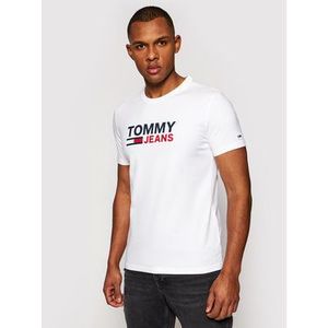 Tommy Jeans Tričko Tjm Skinny Corp Tee DM0DM10626 Biela Skinny Fit vyobraziť