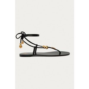 Kožené sandále Tory Burch dámske, čierna farba vyobraziť
