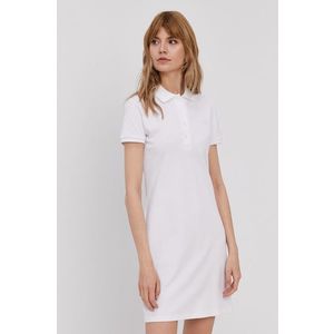 Šaty Lacoste biela farba, mini, rovné vyobraziť