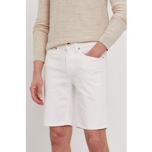 Rifľové krátke nohavice Guess pánske, biela farba vyobraziť