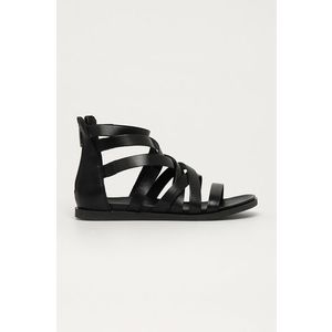 Kožené sandále Wojas dámske, čierna farba vyobraziť