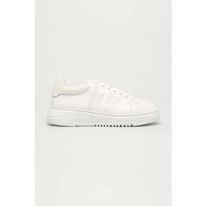 Topánky Emporio Armani biela farba, na platforme vyobraziť