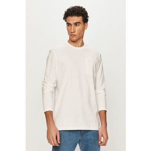 Tričko s dlhým rukávom Only & Sons biela farba, jednofarebné vyobraziť