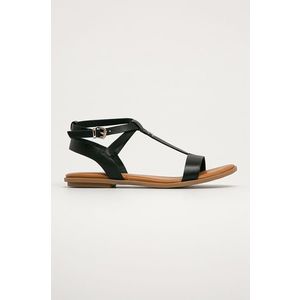 Kožené sandále Tommy Hilfiger dámske, čierna farba vyobraziť