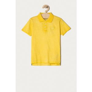 Detské polo tričko Guess žltá farba, jednofarebné vyobraziť